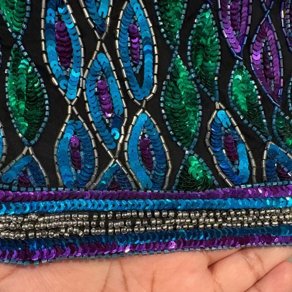 Vintage Laurence Kazar 100% silk beaded & sequined jacket size petite small New - Picture 8 of 16